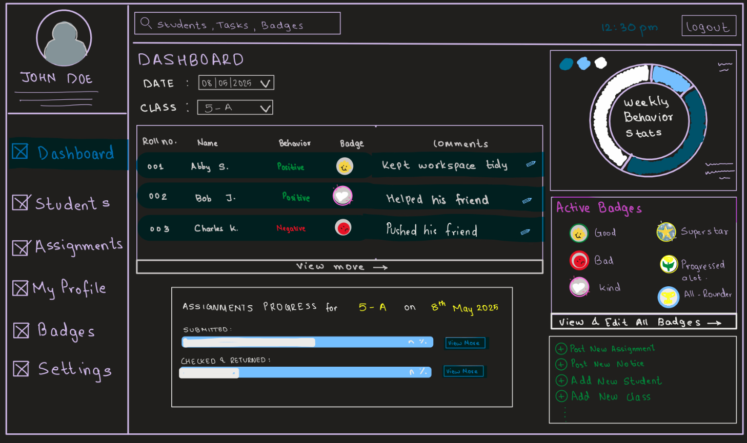 Behaviour Module Screenshot 1
