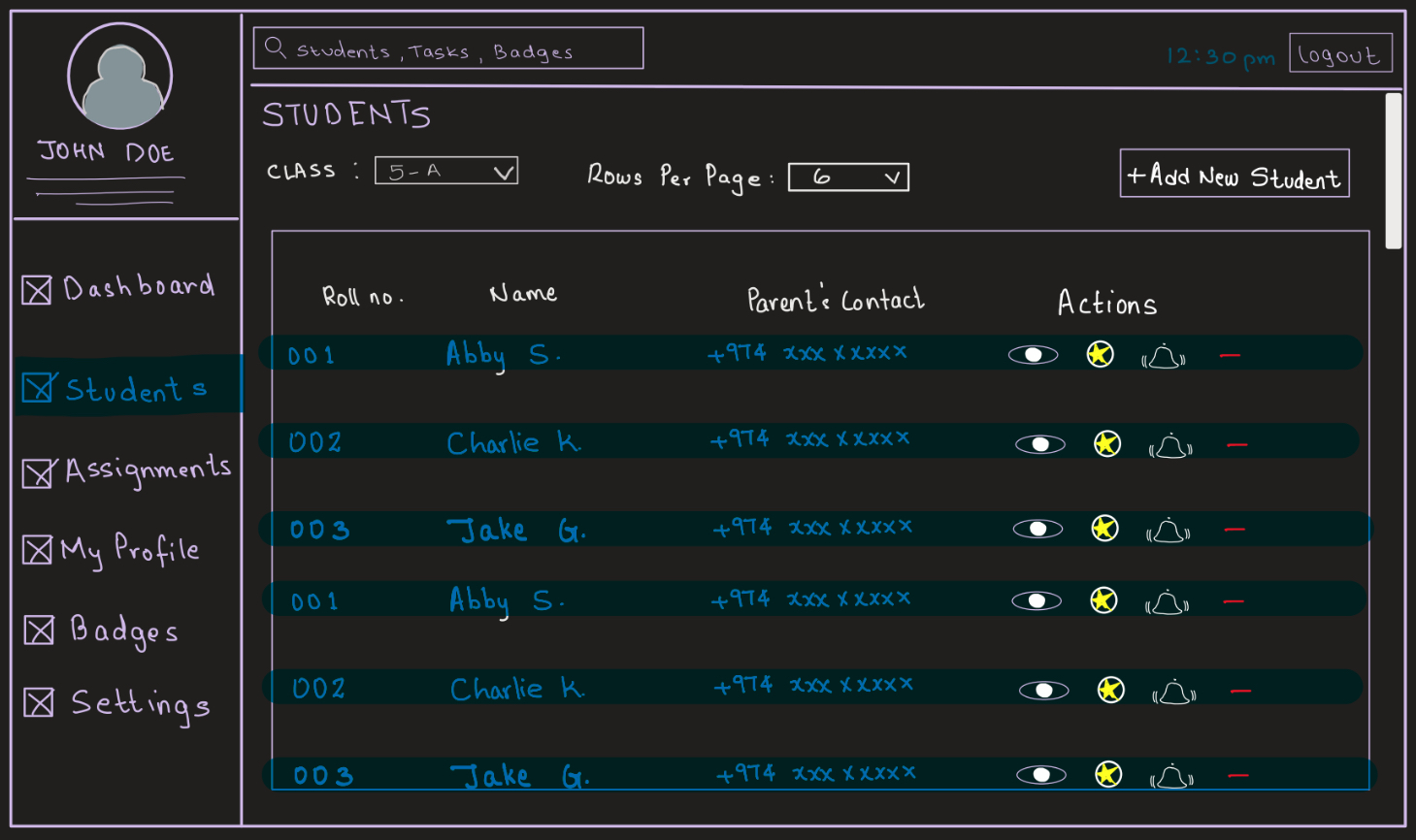 Behaviour Module Screenshot 2